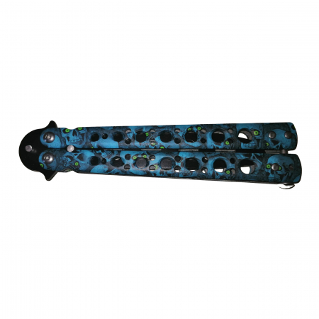 Briceag fluture, Scared Skulls, pentru antrenament, 22 cm, albastru [4]