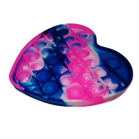 Jucarie antistres, Pop it, silicon, model inima, 13 cm, multicolor [2]