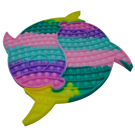 Jucaria antistres, Pop it Grand, model delfini siamezi, 41 cm, multicolor, 41x40 cm [1]