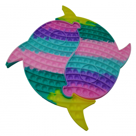 Jucaria antistres, Pop it Grand, model delfini siamezi, 41 cm, multicolor, 41x40 cm [2]