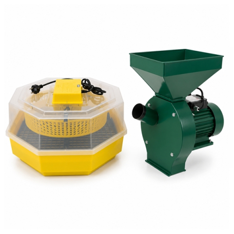 Incubatoare oua - Set Moară Electrică Uralmash 3.5 kW si incubator electric pentru oua, Cleo, model 5  DEPOX®, galben/verde