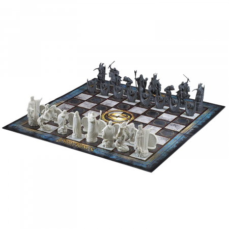 Jocuri de sah si table - Joc sah Lord of the Rings, Middle Earth Battle, 47x47 cm, rasina, multicolor