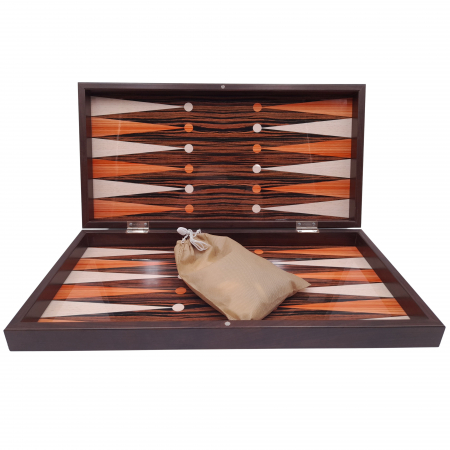 Joc table si dame IdeallStore®, Backgammon Expert, lemn lucios, inchidere magnetica, 48 cm, maro [7]
