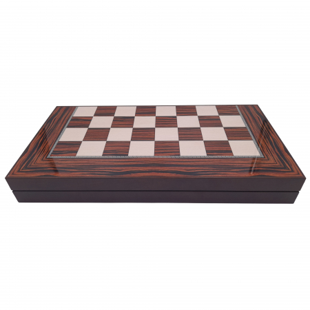 Joc table si dame IdeallStore®, Backgammon Expert, lemn lucios, inchidere magnetica, 48 cm, maro [1]