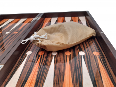 Joc table si dame IdeallStore®, Backgammon Expert, lemn lucios, inchidere magnetica, 48 cm, maro [6]