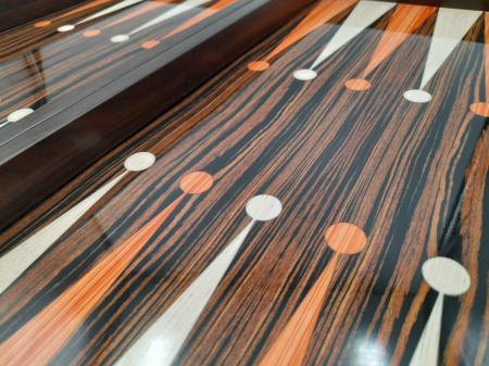 Joc table si dame IdeallStore®, Backgammon Expert, lemn lucios, inchidere magnetica, 48 cm, maro [5]