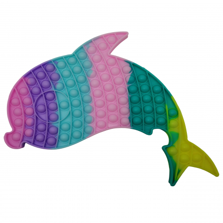Jucarii antistres - Jucaria antistres, Pop it Grand, model delfin, 41 cm, multicolor, 41x24 cm