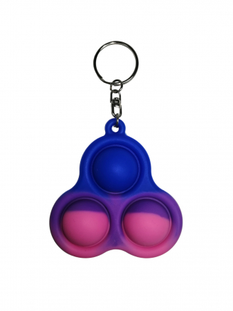 Jucarii antistres - Jucarie antistres, Pop it, breloc, silicon, triunghi, 8 cm, multicolor