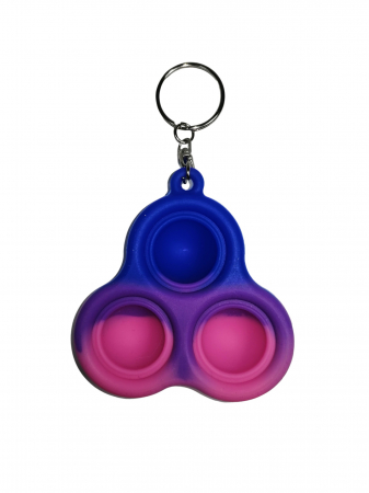 Jucarie antistres, Pop it, breloc, silicon, triunghi, 8 cm, multicolor [1]