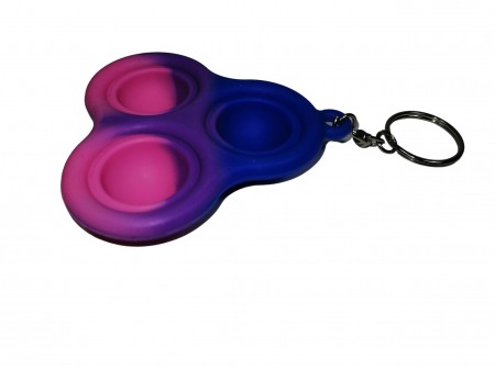 Jucarie antistres, Pop it, breloc, silicon, triunghi, 8 cm, multicolor [3]