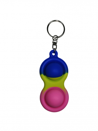 UNIVERSUL COPIILOR - Jucarie antistres, Pop it, tip breloc, silicon, 8 cm, tricolor