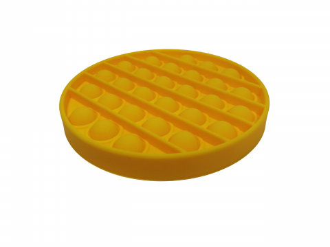 Jucarie antistres, Pop it, silicon, 13 cm, galben, bila marble inclusa [1]