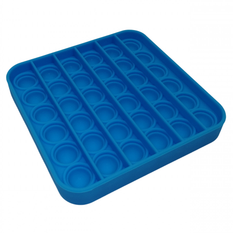 Jucarie antistres, Pop it, silicon, patrat, 12.5 cm, albastru [3]