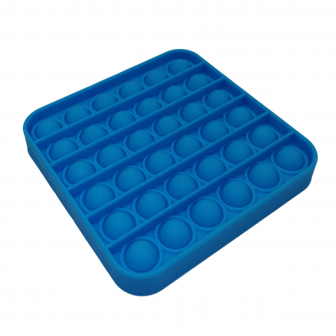 Jucarie antistres, Pop it, silicon, patrat, 12.5 cm, albastru [2]