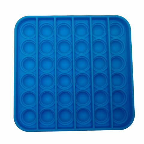 Jucarie antistres, Pop it, silicon, patrat, 12.5 cm, albastru [1]