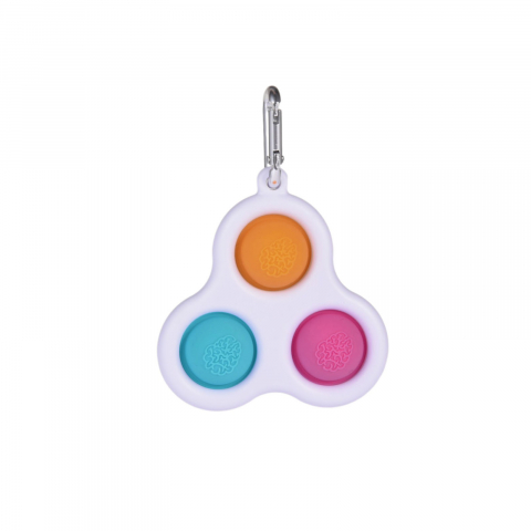 UNIVERSUL COPIILOR - Jucarie antistres, Pop it, tip breloc, model triunghi, 8 cm, multicolor