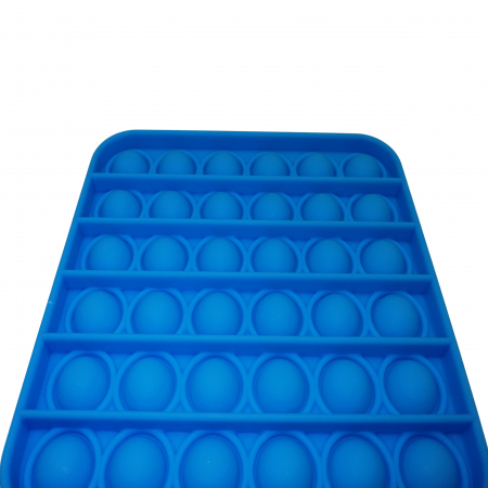 Jucarie antistres, Pop it, silicon, patrat, 12.5 cm, albastru [4]