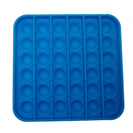 Jucarie antistres, Pop it, silicon, patrat, 12.5 cm, albastru [2]
