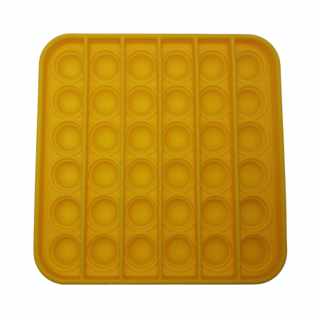 Jucarie antistres, Pop it, silicon, patrat, 12.5 cm, galben [2]