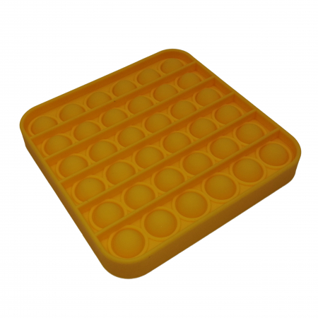 UNIVERSUL COPIILOR - Jucarie antistres, Pop it, silicon, patrat, 12.5 cm, galben