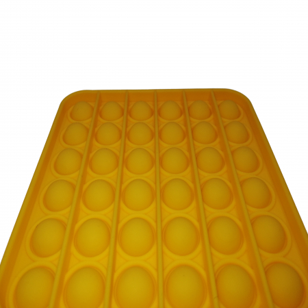 Jucarie antistres, Pop it, silicon, patrat, 12.5 cm, galben [4]
