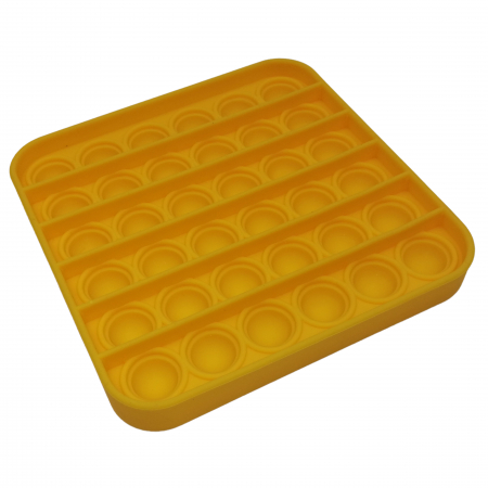 Jucarie antistres, Pop it, silicon, patrat, 12.5 cm, galben [3]