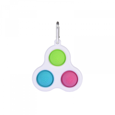 UNIVERSUL COPIILOR - Jucarie antistres, Pop it, model breloc, triunghi, 8 cm, multicolor