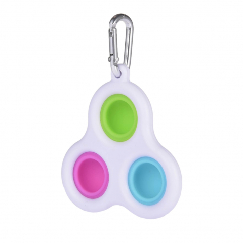 Jucarie antistres, Pop it, model breloc, triunghi, 8 cm, multicolor [2]