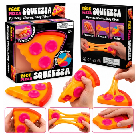 Jucărie Antistres Squeeza– Squishy Elastic în Formă de Felie de Pizza DEPOX®, 9 cm, portocaliu [1]