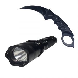 SPORT & TIMP LIBER - Lanterna cu electrosoc cu acumulator, LED, cutit karambit inclus