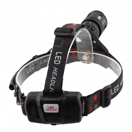 Lanterna de cap IdeallStore®, Hiking Ranger, zoom, intensitate interschimbabila, aluminiu, negru [2]