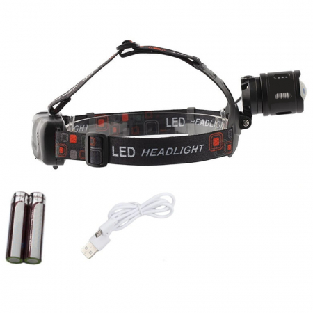 Lanterna de cap IdeallStore®, Hiking Ranger, zoom, intensitate interschimbabila, aluminiu, negru [6]