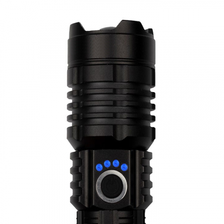 Lanterna de supravietuire IdeallStore®, Gefahrenhelfer, metalica, LED, USB, zoom, negru [4]