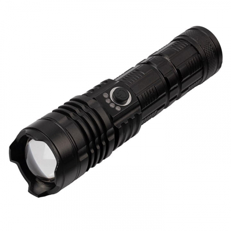 Lanterna de supravietuire IdeallStore®, Gefahrenhelfer, metalica, LED, USB, zoom, negru [3]