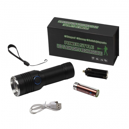 Lanterna de supravietuire IdeallStore®, Lichthelfer, metalica, LED, USB, zoom, negru [10]