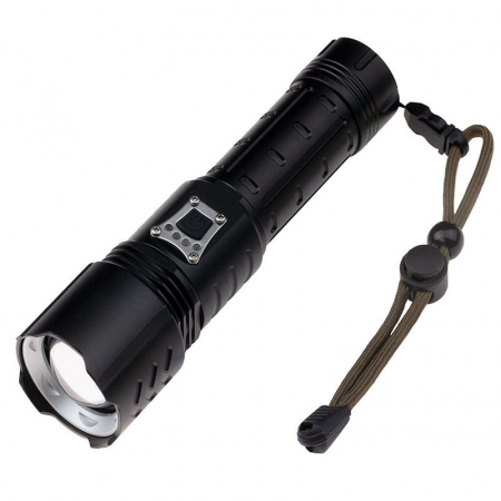 Lanterne - Lanterna de supravietuire IdeallStore®, Unmittelbare Rettung, metalica, LED, USB, zoom, negru