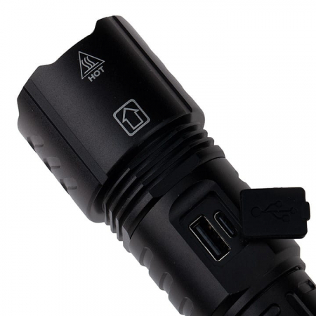 Lanterna de supravietuire IdeallStore®, Unmittelbare Rettung, metalica, LED, USB, zoom, negru [8]