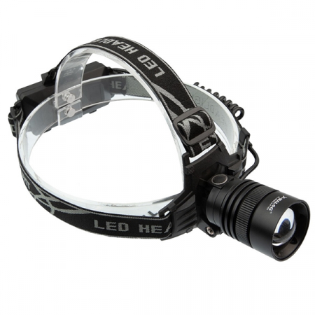Lanterna puternica de cap LED XHP160 , IdeallStore®, profesionala , intensitate interschimbabila, aluminiu, negru [1]