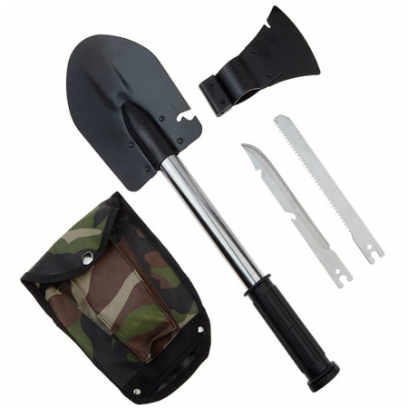 Accesori camping & drumetii - Lopata multifunctionala IdeallStore®, High Society, 8 in 1, otel inoxidabil, 51 cm, negru