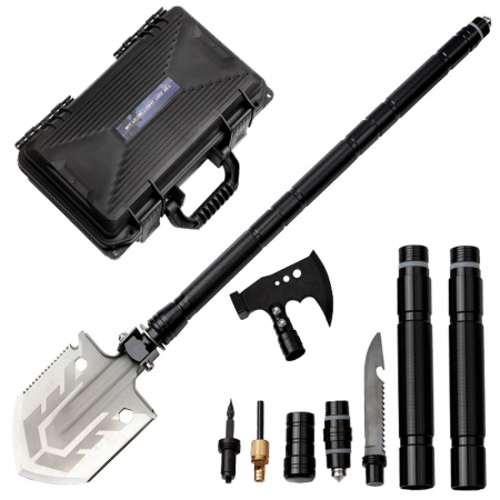 Accesori camping & drumetii - Lopata pliabila IdeallStore®, High Class, neagra, 73 cm, otel inoxidabil, geanta transport inclusa