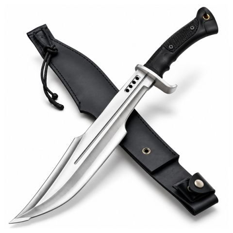 Sabii & Macete - Maceta outdoor DEPOX®, otel inoxidabil, negru, teaca piele inclusa, 58 cm