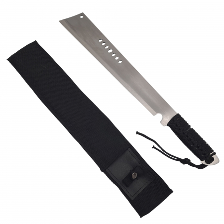 Cutite vanatoare - Maceta de vanatoare IdeallStore®, Battle Knife, 49.5 cm, otel inoxidabil, argintiu, teaca inclusa