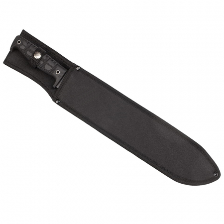 Maceta de vanatoare IdeallStore®, Black Bite, 49 cm, otel inoxidabil, negru, teaca inclusa [7]