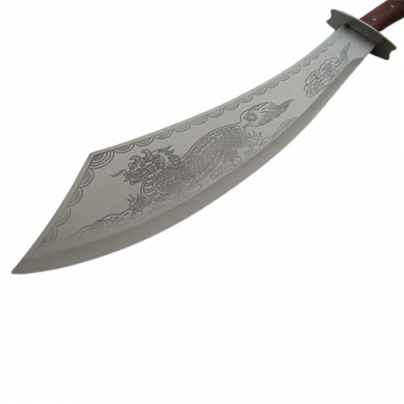 Maceta de vanatoare IdeallStore®, Dragon Stance, otel inoxidabil, 65 cm, argintiu, teaca inclusa [2]