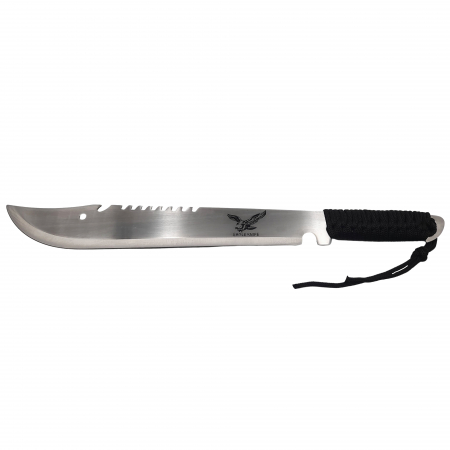 Maceta de vanatoare IdeallStore, Eagle Knife, 49.5 cm, otel inoxidabil, argintiu, teaca inclusa [1]