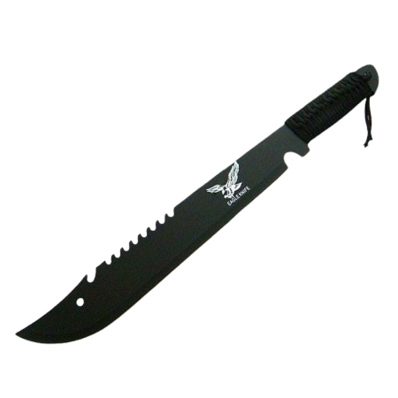 Sabii & Macete - Maceta de vanatoare IdeallStore, Eagle Knife, 49.5 cm, otel inoxidabil, negru, teaca inclusa
