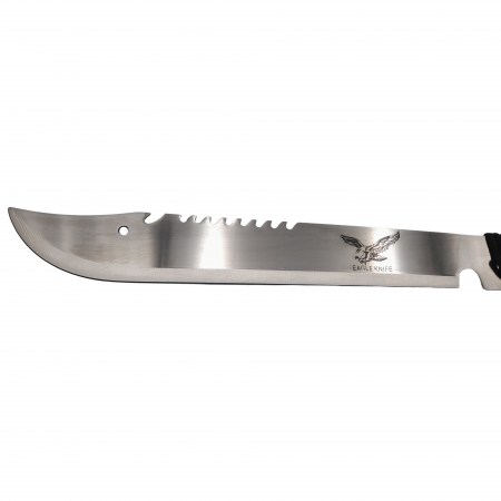 Maceta de vanatoare IdeallStore, Eagle Knife, 49.5 cm, otel inoxidabil, argintiu, teaca inclusa [4]