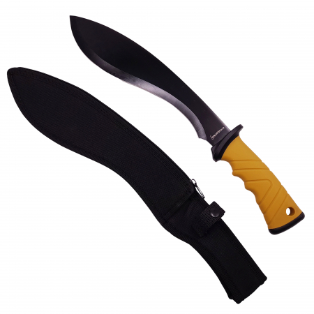 Sabii & Macete - Maceta de vanatoare IdeallStore®, Hunt Partner, 43.5 cm, otel inoxidabil, neagra, teaca inclusa