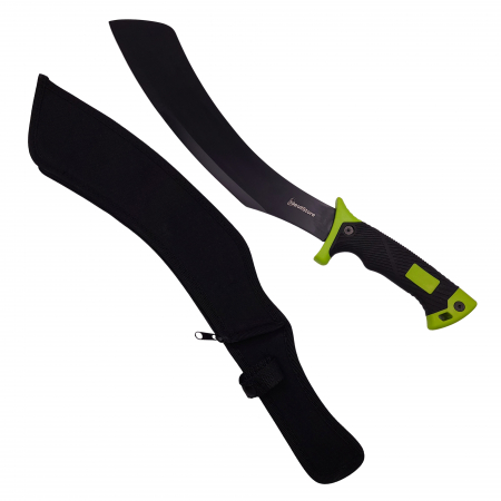 SPORT & TIMP LIBER - Maceta de vanatoare IdeallStore®, Hunter's Pride, 49 cm, otel inoxidabil, neagra, teaca inclusa