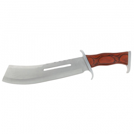 Maceta de vanatoare IdeallStore®, Last Blood, 40 cm, otel inoxidabil, maro, teaca piele inclusa [3]